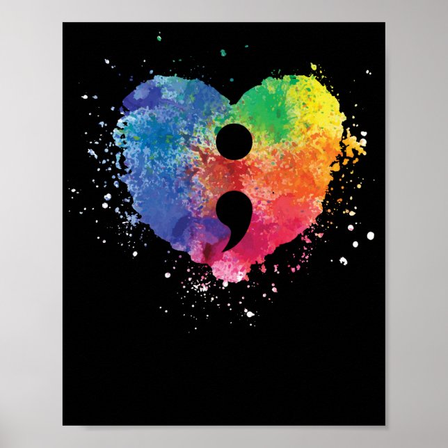 Semicolon Project Mental Health Awareness Poster (Front)