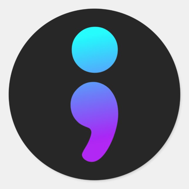 Semicolon Suicide Awareness Semi Colon Suicide Pre Classic Round Sticker (Front)