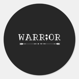 Semicolon Suicide Awareness, Warr;or Classic Round Sticker