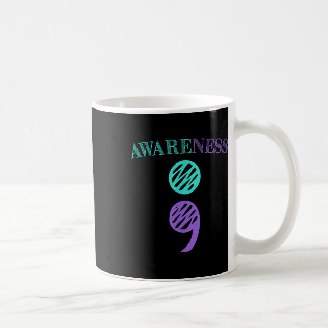 Semicolon Suicide Prevention Awareness  Coffee Mug (Right)