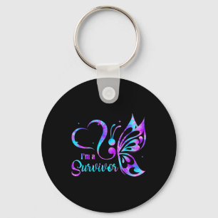 Semicolon Suicide Prevention Awareness - Kids Girl Key Ring