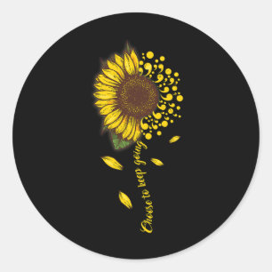 Semicolon Sunflower Choose To Keep Going Suicide P Classic Round Sticker