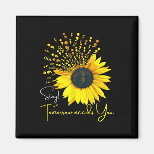 Semicolon Sunflower Suicide Prevention Awareness S Magnet