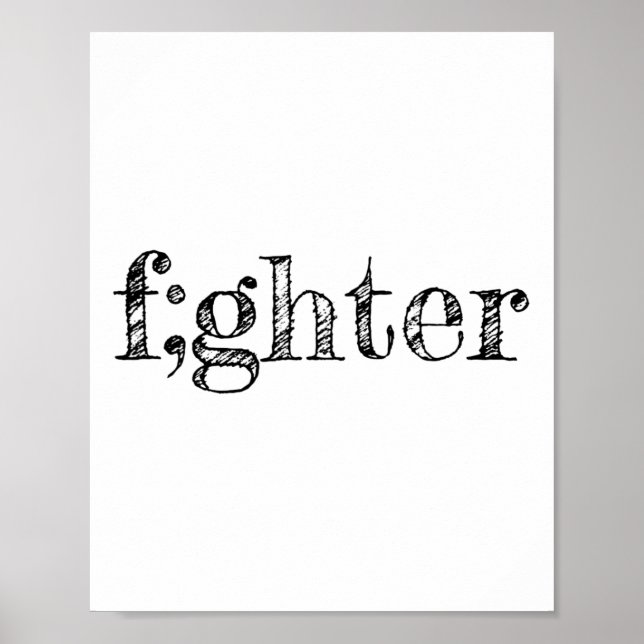 Semicolon Support Depression Awareness  Poster (Front)