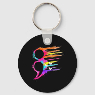 Semicolon Symbol Mental Health Suicide Prevention Key Ring
