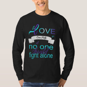 Semicolon Teal Purple Ribbon Suicide Prevention Aw T-Shirt