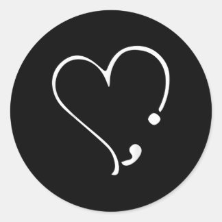 Semicolon This Too Shall Mental Health  Classic Round Sticker
