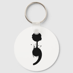 Semicolon Tree Suicide Depression Prevention Key Ring