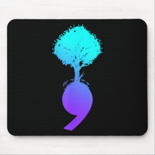 Semicolon Tree Suicide Prevention Awareness Mouse Pad