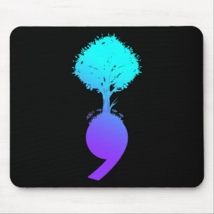 Semicolon Tree Suicide Prevention Awareness  Mouse Pad