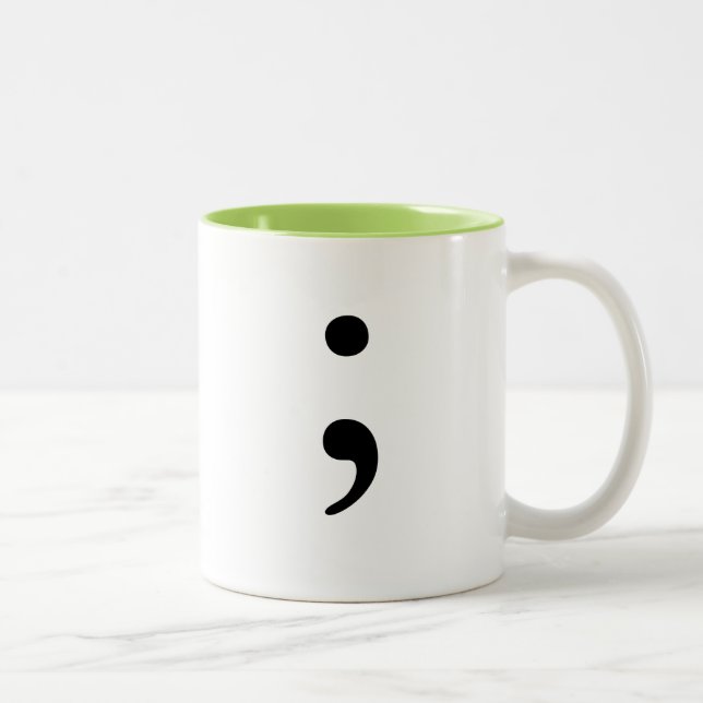 Semicolon Two-Tone Coffee Mug (Right)