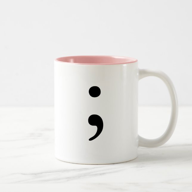 Semicolon Two-Tone Coffee Mug (Right)