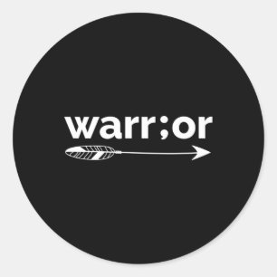 Semicolon Warrior Suicide Prevention Awareness Classic Round Sticker