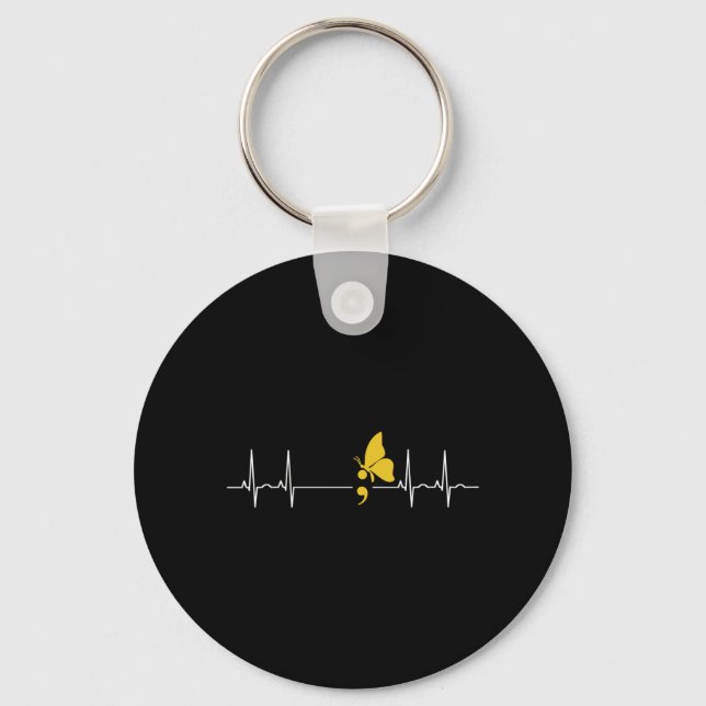 Semikolon Heartbeat Depression Prevention Key Ring (Front)