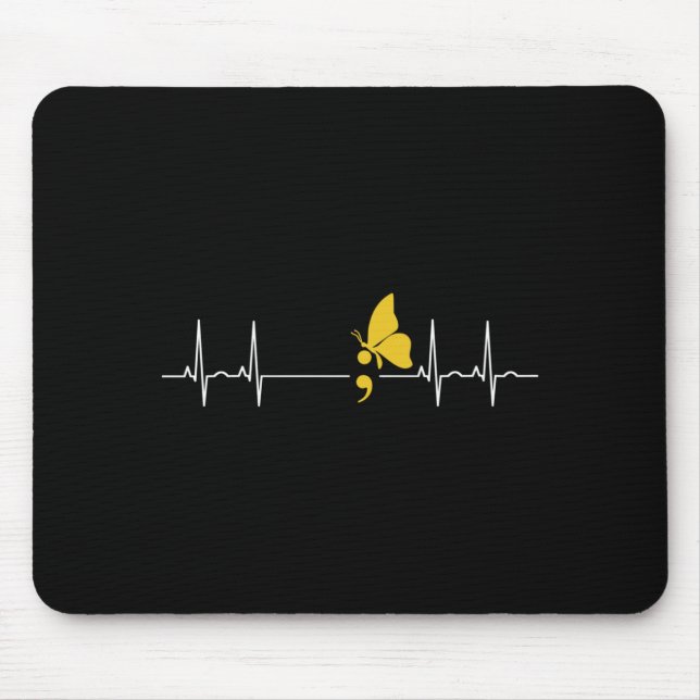 Semikolon Heartbeat Depression Prevention Mouse Pad (Front)