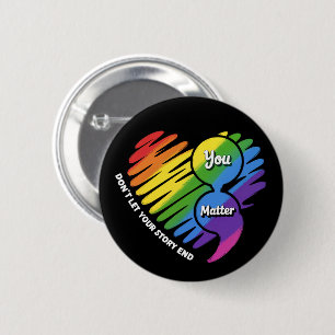 Semikolon LGBTQ Suicide Prevention Mental Health 6 Cm Round Badge