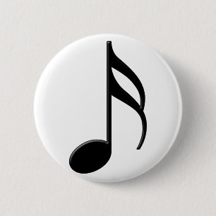 Semiquaver - Sixteenth Note Music Symbol 6 Cm Round Badge