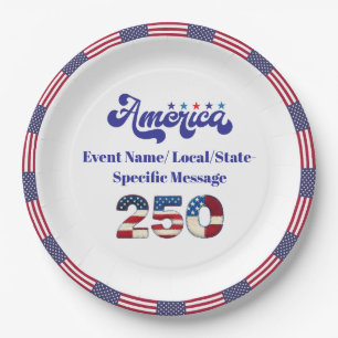 Semiquincentennial 4th of July Celebration Paper Plate