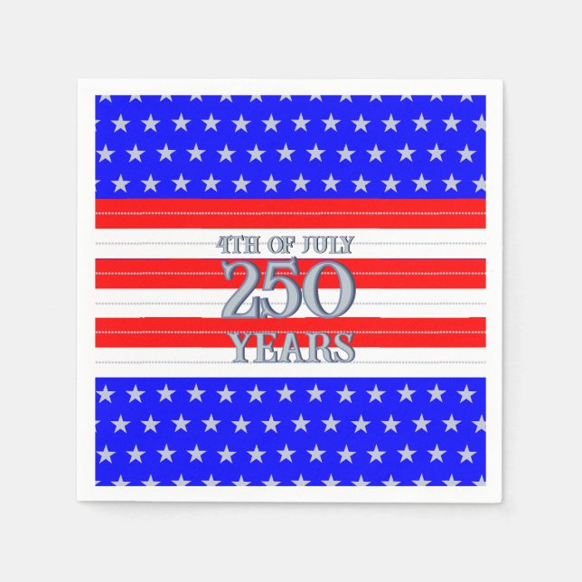 Semiquincentennial Stars & Stripes 250 Years Napkin (Front)
