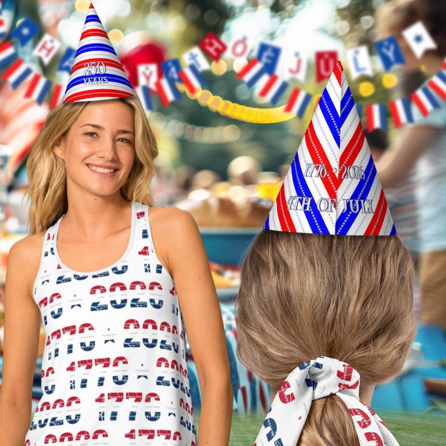 Semiquincentennial Stars & Stripes Celebration Party Hat (Creator Uploaded)