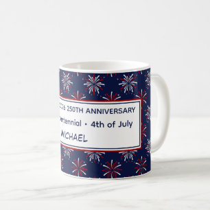 Semiquincentennial USA 250th Anniversary Fireworks Coffee Mug