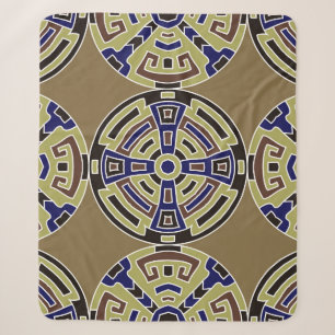 Semless background. Trendy color ethnic background Sherpa Blanket