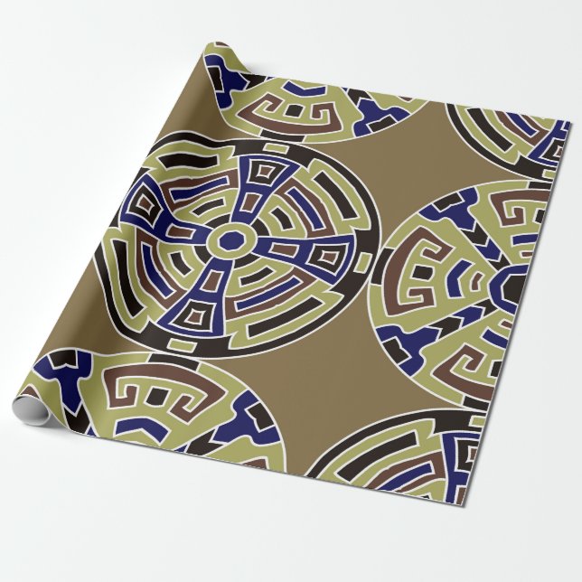 Semless background. Trendy colour ethnic backgroun Wrapping Paper (Unrolled)