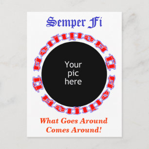 Semper Fi Ambigram with picture Postcard