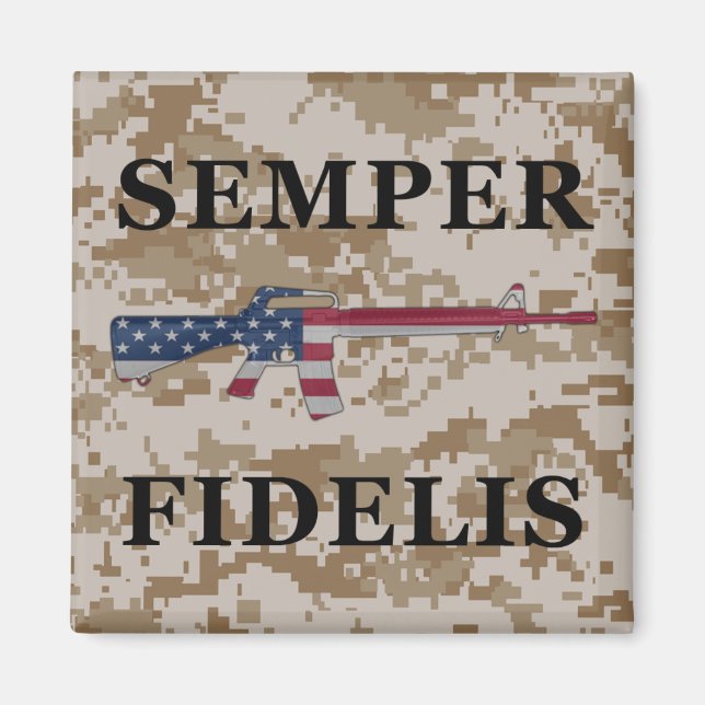 Semper Fidelis M16 Magnet Tan (Front)