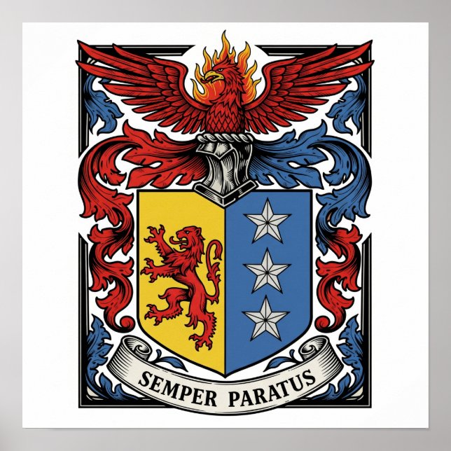 Semper Paratus Heraldic Coat of Arms Poster (Front)