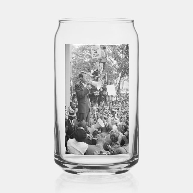 Sen. Robert Kennedy Campaigning for US President   Can Glass (Back)