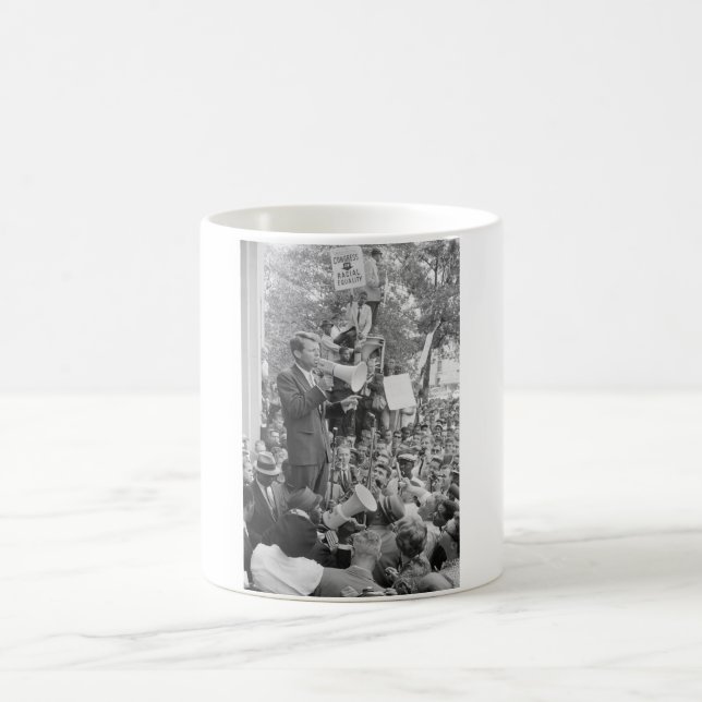 Sen. Robert Kennedy Campaigning for US President   Coffee Mug (Center)