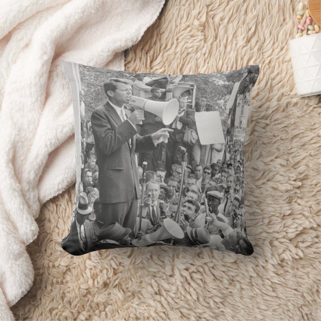 Sen. Robert Kennedy Campaigning for US President   Cushion (Blanket)