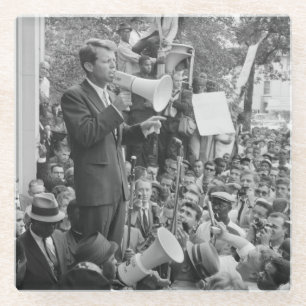 Sen. Robert Kennedy Campaigning for US President Glass Coaster