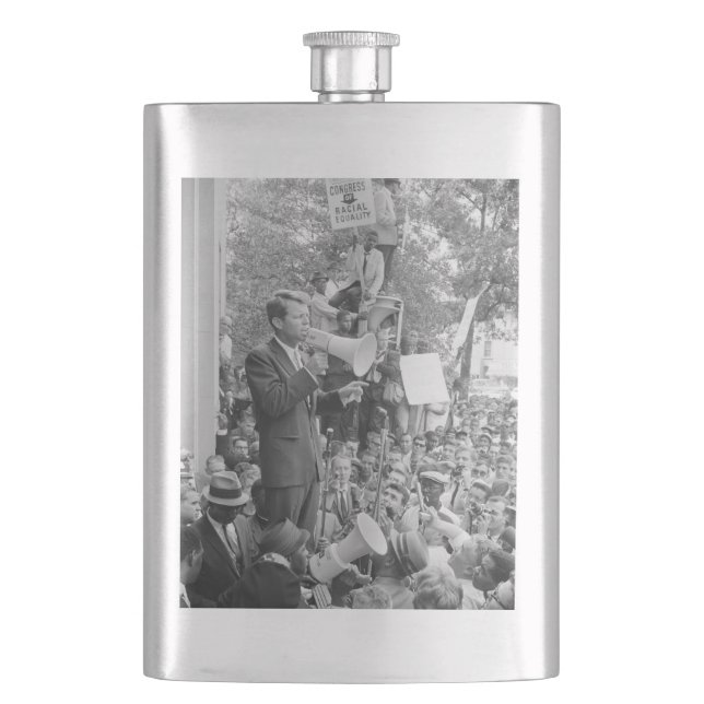 Sen. Robert Kennedy Campaigning for US President   Hip Flask (Front)