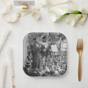 Sen. Robert Kennedy Campaigning for US President Paper Plate