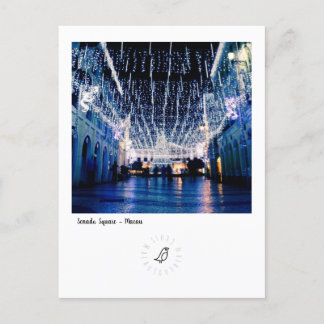 Senado Square at Christmas time Postcard
