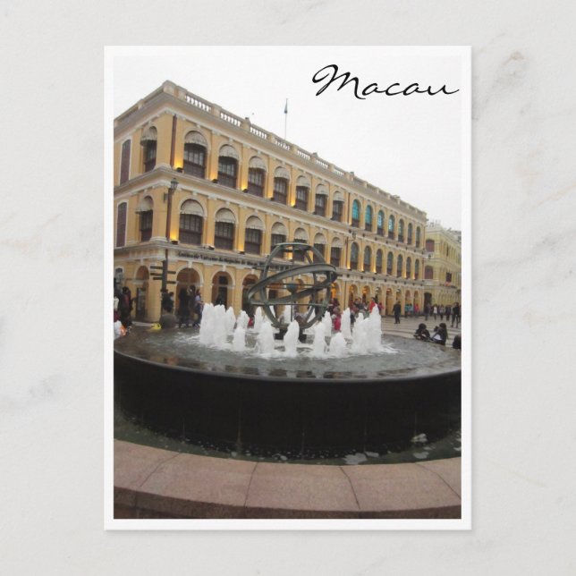 senado square fountain postcard (Front)