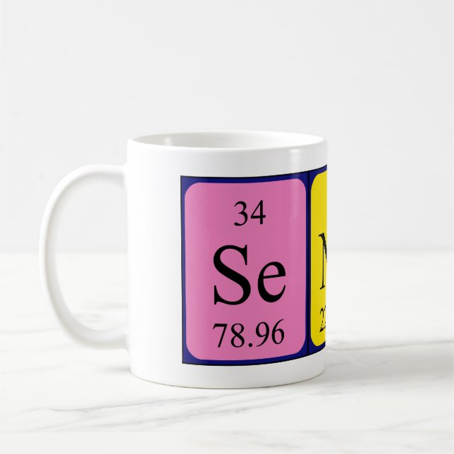 Senan periodic table name mug (Left)