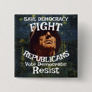 SENATE FW FV CONGRESSMAN HG VOTE EARLY MAIL COST 15 CM SQUARE BADGE