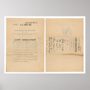 Senate Joint Res 40 16th Amendment Income Tax Poster
