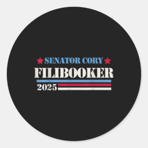 Senator Cory Booker Filibuster Cory Filibooker Men Classic Round Sticker