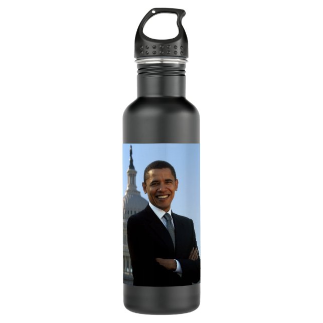 Senator Portrait, American President Barack Obama 710 Ml Water Bottle (Front)