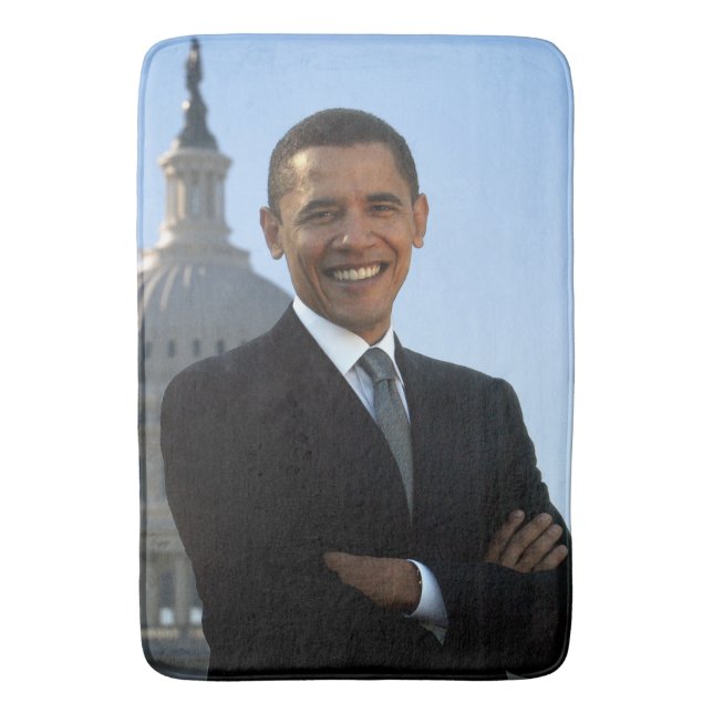 Senator Portrait, American President Barack Obama Bath Mat (Front Vertical)
