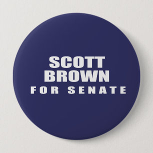 SENATOR SCOTT BROWN 10 CM ROUND BADGE