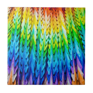 Senbazuru or one thousand origami cranes ceramic tile