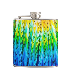 Senbazuru or one thousand origami cranes hip flask