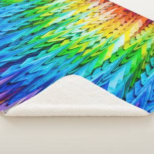 Senbazuru or one thousand origami cranes sherpa blanket