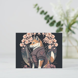 Send a Smile with Shiba Dog Samurai Postcards