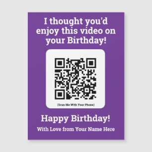 Send a Video by QR Code on a Magnetic Card